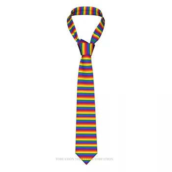 Флаг Преливащи от гордост, класическа мъжка вратовръзка от полиестер ширина 8 см, аксесоар за cosplay, партита