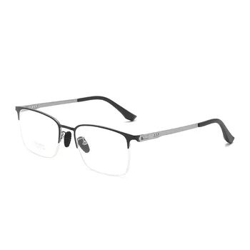 Рамки за очила с половин рамки от алуминиеви 54 мм, Мъжки слънчеви очила по рецепта, Мъжки бизнес Модерни оптични рамки за очила, очила 6110