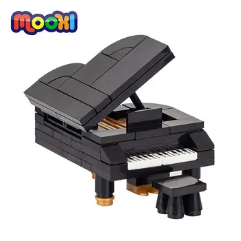 MOOXI City Grand Piano 73шт MOC Строителни Блокове, Тухли резервни Части за Мебели Пиана Комплекти САМ Детски Играчки За Деца Подаръци MOC0009