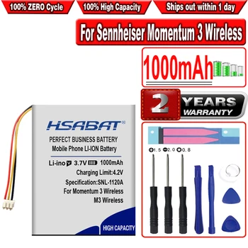 Батерия HSABAT с капацитет от 1000 mah за Sennheiser Momentum 3 Wireless MOMENTUM True Wireless 2