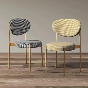 Съвременен стол за хранене в клетка, Скандинавските леки трапезни столове с луксозна облегалка, прост стол за ресторанта в хотела, мебели за всекидневна