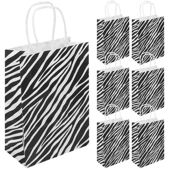 Торбички за опаковане на подаръци 10шт. Хартиени торби, ръчни чанти, пазарски чанти хартиени торби за подаръци с печат на Zebra