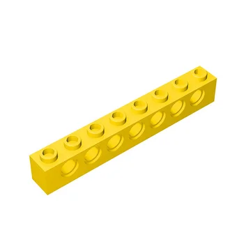 10шт MOC Brick Parts 3702 Високотехнологичен тухла 1 х 8 с 7 дупки, съвместим градивен елемент Particle САМ Детски Пъзел Brain Toy в подарък