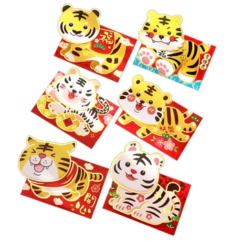 36шт Червени пликове 2022 Китайската Нова Година Джобовете за пари Червени Коледни пакети Червени пликове В Годината на Тигъра