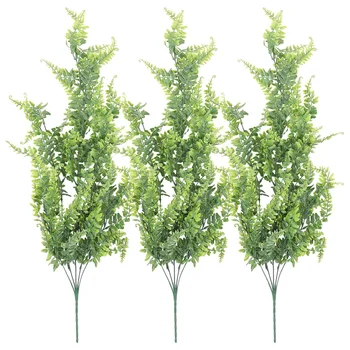 3 Бр Изкуствени Висящи Папрати Растения, Лоза Бръшлян Бостън Папрат Подвесное Растение Външни Устойчиви НА UV Пластмасови Растения (Зелен)